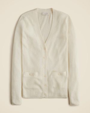 J.Crew Cashmere-Silk Blend Cardigan - Natural