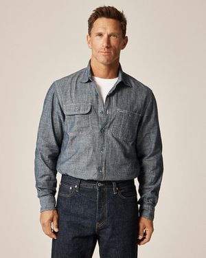 J.Crew Wallace & Barnes Japanese Selvedge Chambray Workshirt - Blue