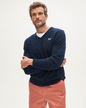 J.Crew "Cashmere V-Neck "Dad" Sweater" - Blue