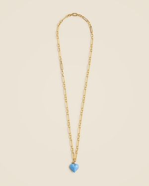 J.Crew Enamel Heart Pendant Necklace - Natural