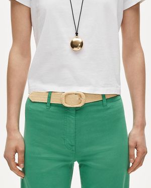 J.Crew Oval Buckle Belt - Metallic