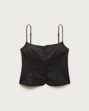 J.Crew Cami Vest Button-Up Top - Black