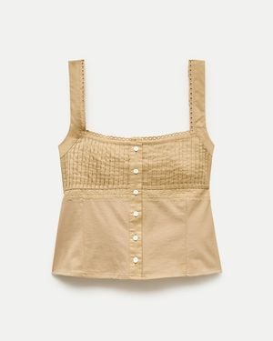 J.Crew Pintuck Tank Top - Natural