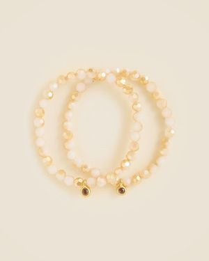 J.Crew Beaded Bracelets Set-Of-Two - Natural