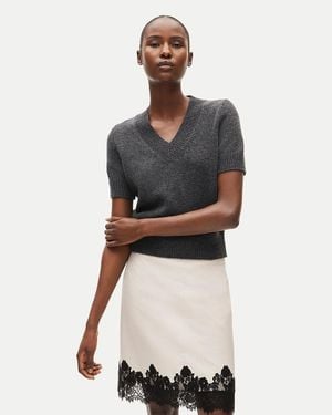 J.Crew Short-Sleeve V-Neck Sweater - Multicolor