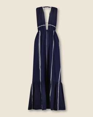 J.Crew Lemlem Lelisa V-Neck Dress - Blue