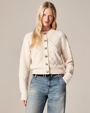 J.Crew Popcorn-Stitch Cardigan - Natural
