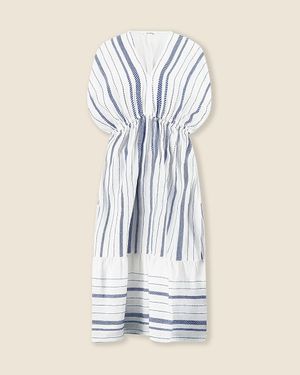 J.Crew Lemlem Leila Plunge Dress - Blue
