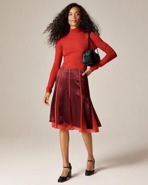 J.Crew Paneled Midi Slip Skirt - Red