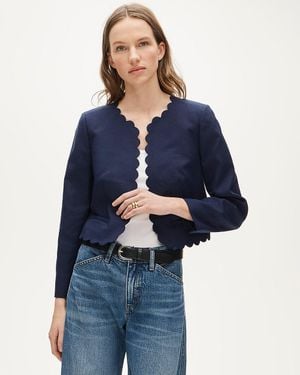 J.Crew Louisa Lady Jacket With Scalloped Trim - Blue