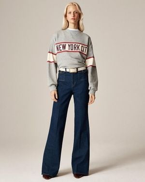 J.Crew Petite Vintage Flare Jean With Flap Pockets - Blue
