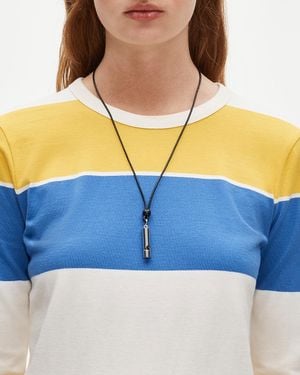 J.Crew Leather Cord Whistle Necklace - Blue