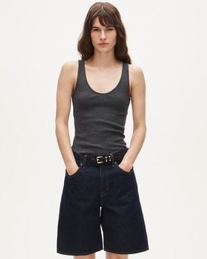 J.Crew Perfect Rib V-Neck Tank Top - Blue