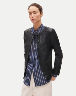 J.Crew Leather Lady Jacket - Blue