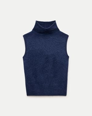 J.Crew Cashmere Turtleneck Sweater Shell - Blue