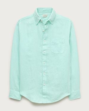 J.Crew Washed Linen Shirt With Point Collar - Green