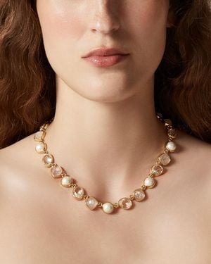 J.Crew Pearl And Stone Station Necklace - Natural