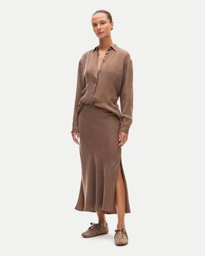 J.Crew Gwyneth Column Slip Skirt - Brown
