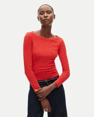 J.Crew Perfect-Fit Three-Quarter Sleeve T-Shirt - Red