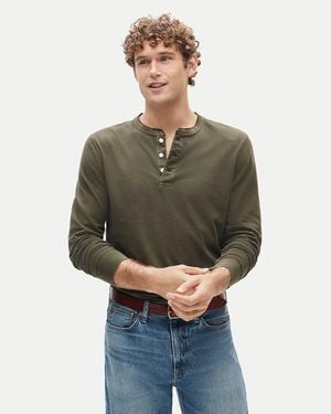 J.Crew Vintage-Wash Cotton Henley - Gray