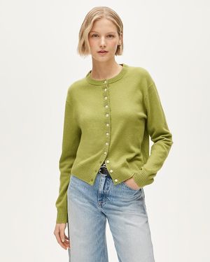 J.Crew Perfect Cashmere Cardigan - Green