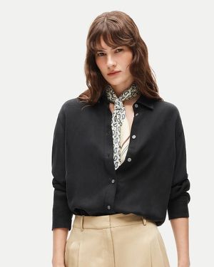 J.Crew Printed Silk Scarf - Black
