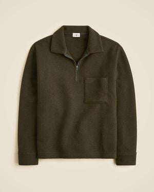 J.Crew Boiled Rib Quarter-Zip Pullover - Green