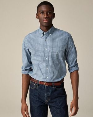 J.Crew Tall Secret Wash Cotton Poplin Shirt - Blue