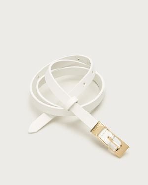 J.Crew Skinny Italian Leather Belt - Natural