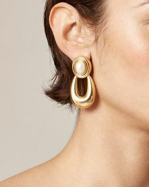 J.Crew Pearl Door Knocker Earrings - Natural