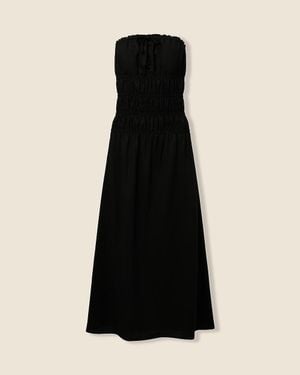 J.Crew Onia Air Linen-Blend Smocked Maxi Dress - Black