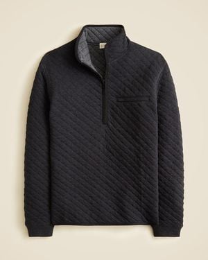 J.Crew Quilted Quarter-Zip Pullover - Black