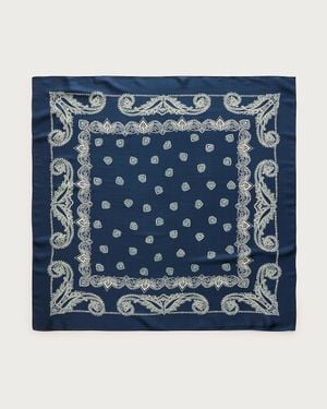 J.Crew Printed Silk Scarf - Blue
