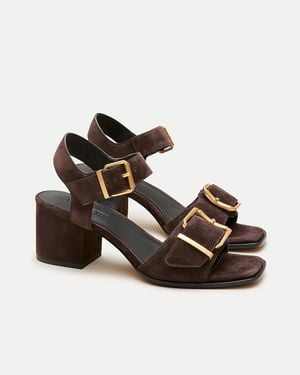 J.Crew Dylan Buckle Block-Heel Sandals - Multicolor