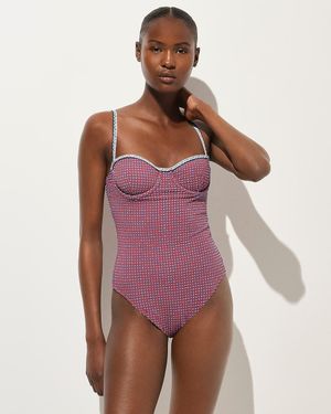 J.Crew Balconette Underwire One-Piece - Purple