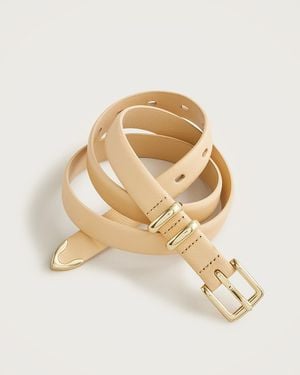 J.Crew Thin Leather Belt - Metallic