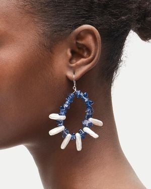 J.Crew Bead And Shell Hoop Earrings - Brown