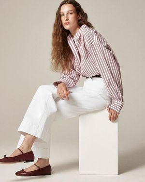 [メルツ] J.Crew バレエシューズ 23.5 - 24cm Quinn Square-toe Ballet Flats In Leather For Women | J.Crew