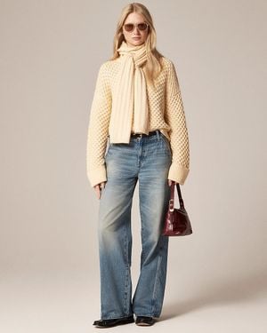 J.Crew Cashmere Cable-Knit Scarf - Blue