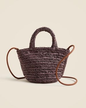 J.Crew Small Malta Handwoven Straw Bag - Brown