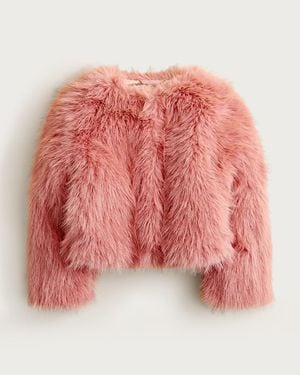 J.Crew Crewcuts Collection Cropped Faux-Fur Jacket - Red