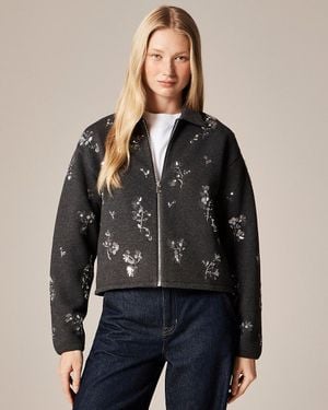 J.Crew Embellished Bomber Jacket - Black