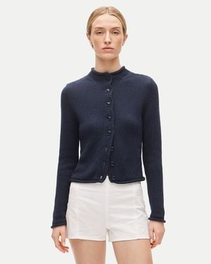 J.Crew Rollneck Reversible Cardigan - Blue