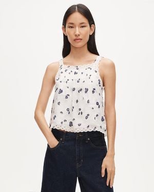 J.Crew Scallop-Trim Tank Top - White