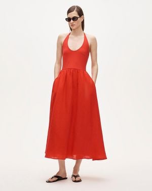 J.Crew Mixy Halter Dress - Red