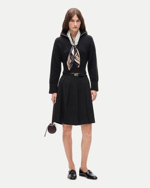 J.Crew Petite Pleated Prep Skirt - Black