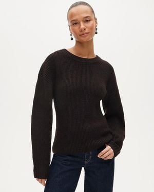 J.Crew Fitted-Waist Crewneck Sweater - Brown