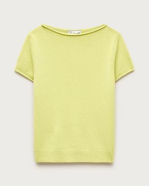 J.Crew Rolled Cashmere Boatneck Sweater-Tee - Yellow