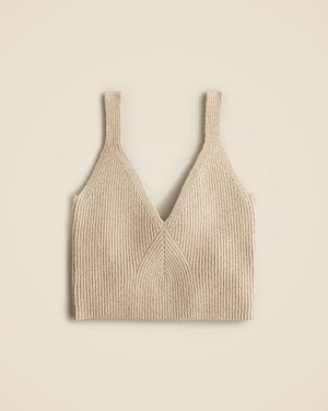 J.Crew Cashmere-Blend Cropped Sweater-Tank - Natural