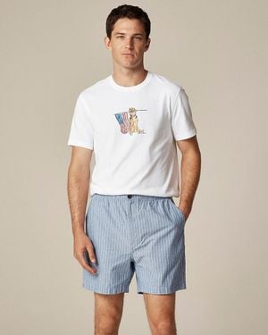J.Crew Vintage-Wash Cotton Graphic T-Shirt - Blue